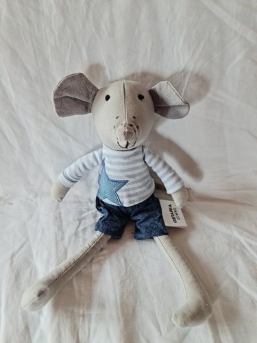 Doudou peluche souris grise