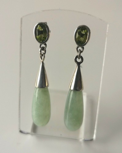 Boucle oreille jade - d'oreille, et