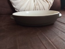 Petit Plat Gris de forme Ovale avec poignées "Pyrex"