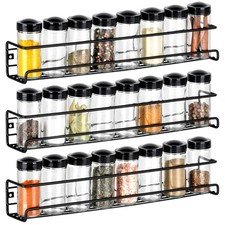 Étagère murale épices Porte-épices avec bocaux à épices 27 pcs