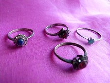 ARGENT LOT DE 4 BAGUES EN ARGENT + 1 EN CADEAU