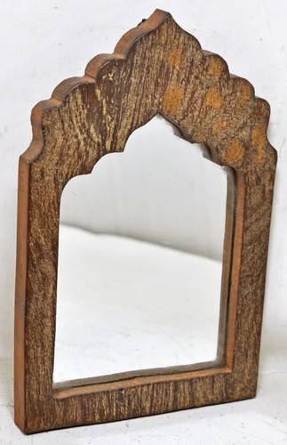 Miroir arc bois récupéré - bois,