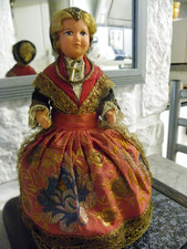 POUPEE FOLKLORIQUE PETITCOLLIN CELLULOID SAVOIE 19 CM B ETAT