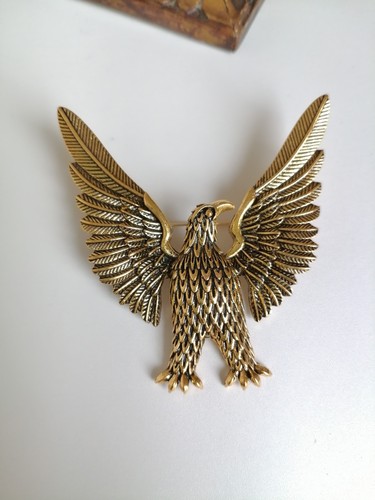 Broche aigle doré unisexe aux - broche,