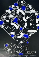 AFFICHE Melik OUZANI - EXPOSITION GALERIE CLIVAGES 1983