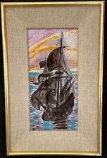 Carreau céramique, peint, ROIS DE MAJORQUE, bateau