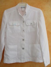 Veste femme Laura CLEMENT en lin blanc Taille 36 Aspect neuf