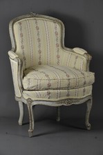 Bergère Transition En Bois Laqué Gris - 18ème siècle