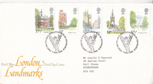 1980 london landmarks fdc - gb,