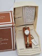 NOS Vintage Bulova Caravelle Or G.F.Femmes Mécanique Watch W / Boîte & Tags ,Etc