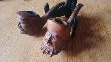 lot de 2 pipes en bruyère - têtes de marins