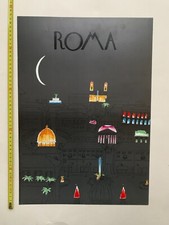 Roma Italy tourism italy vintage poster