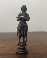 Ancien Sceau cachet seal statuette Jeanne d'ARC bronze argenté /Antique