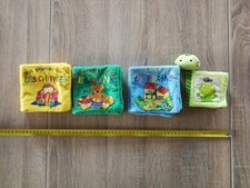 Lot De 4 Livres Tissu Sensoriels Chiffres Sons Ferme Très Bon État Simpson Toys