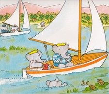 Poster Affiche BABAR Le Bateau à Voile Epreuve de PHOTOGRAVURE 24,9 cm x 23,8 cm