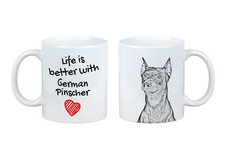 Pinscher allemand le mug avec le chien la vie est meilleure Art-Dog