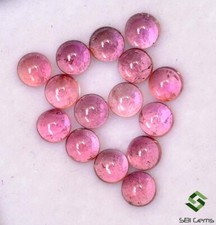 Naturel Rose Tourmaline Rond Cabochon 3 MM 2.10 Cts Lot 15 Pièces Ample Gemme