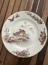 Ancienne Assiette 20,5 Cm - CHASSE Perdrix - E.BOURGEOIS - PARIS et MARSEILLE