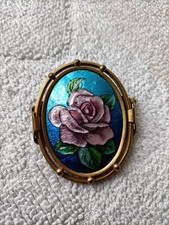 Ancienne broche émaux de Limoges - Bijoux Roméo - Art Déco 