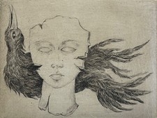 L' oiseau noir gravure pointe