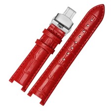 Bracelet Montre En Cuir Rouge Pour Cartier Pasha Concave 18x10mm 20x12mm 21x15mm