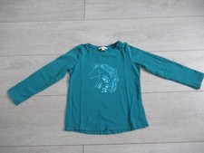 Tee-shirt à manches longues turquoise licorne taille 5 ans DPAM