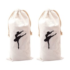 2 Pcs Canvas Bag Pochette De Danse À Chaussures Danseuse Sacs Pour Filles