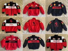 Unisex Adult Ferrari Jacket Ebroidered Cotton Padded Racing Jacket
