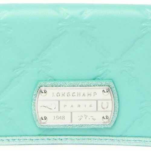 Longchamp cuir turquoise logo - longchamp,