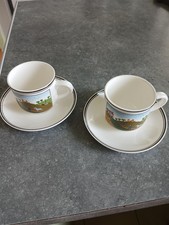 2 TASSES+2 SOUCOUPES VILLEROY ET BOCH LUXEMBOURG DESIGN NAIF