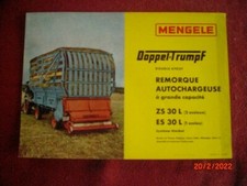 BROCHURE   PUBLICITAIRE    REMORQUE  AUTO CHARGEUSE  MENGELE  ZS 30 L  & ES 30 L