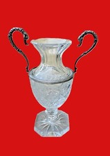 Vase cristal  monture métal