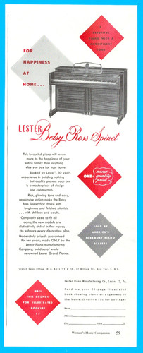 Lester betsy ross spinet piano - lester,