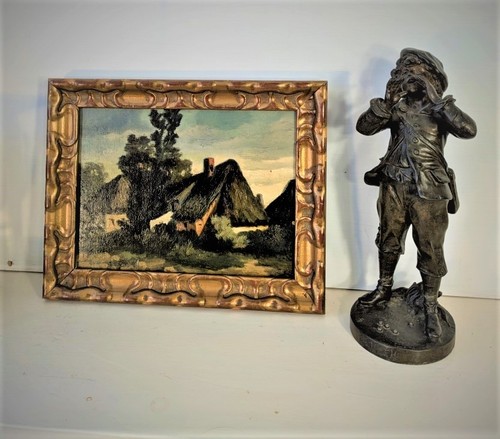 Tableau ancien les chaumieres - ancien,