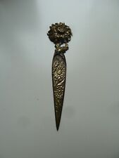 Ancien coupe papier en bronze décor tournesol art floral début XXéme