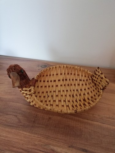 Panier canard rotin - , bicolore