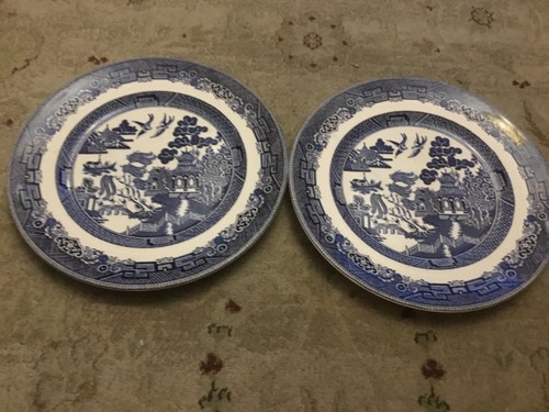Paire assiettes motif - paire, saule