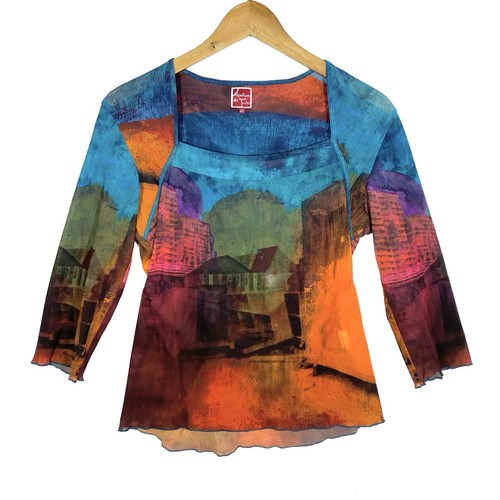 Top mesh graphique cyber boho - mesh,