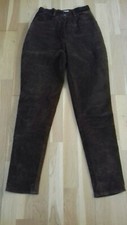 PANTALON PEAU PORC VELOURS TAILLE HAUTE  40 MARRON
