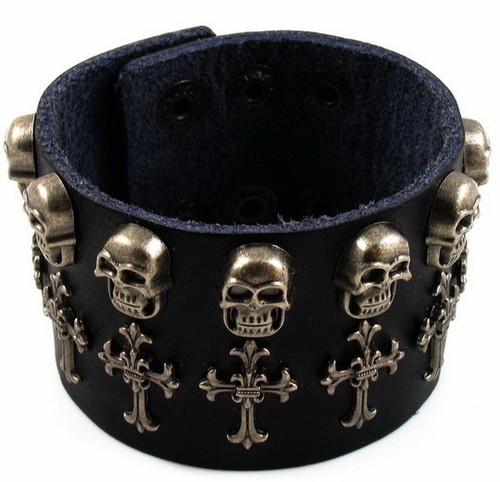 Leather bracelet mens bullet - leather,