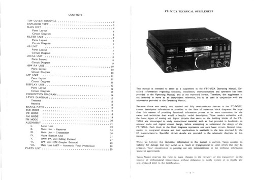 Manuel service yaesu 747 - service, ft-747