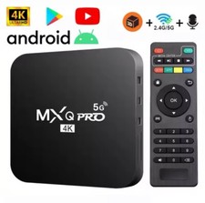 MXQ Pro 4K Ultra HD 64Bit WIFI Android 10.0 Quad Core Smart TV Box Boîtier 8go