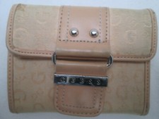 -AUTHENTIQUE portefeuille/porte-monnaie GUESS toile/cuir (T)BEG vintage