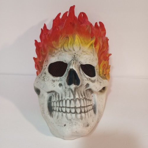Latex flaming skull mask - skull,