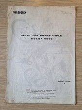 nomenclature pièces partie cycle VELOSOLEX SOLEX type 6000 juillet 1972