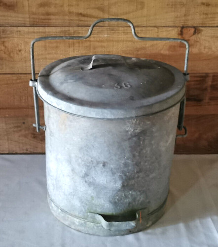 Ancienne poubelle galva zinc - poubelle,