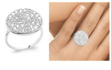 Bague Pavé Microserti Oxyde de Zirconium Argent Massif 925/000  T50 à T60