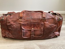 78.7cm Vintage Peau de Chèvre Cuir M Duffel Nuit Sac Réglable Sangle