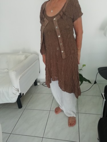 Robe dentelle marron - dentelle, et