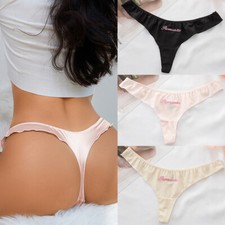 Sexy Womens Satin Panties Thong G String Bikini Lingeries Unwear Us /